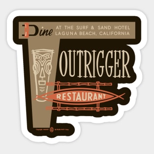 Vintage Outrigger Tiki Restaurant Sticker